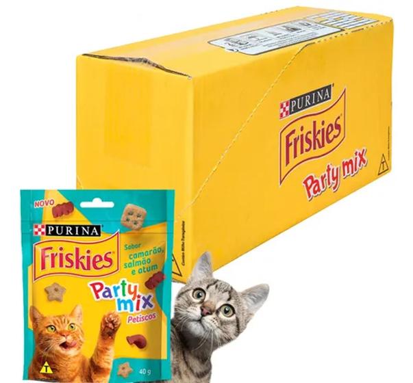 Imagem de Pack Com 10 Petiscos Purina Friskies Party Mix Para Gatos