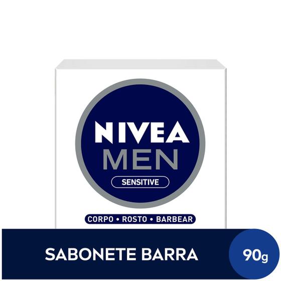 Pack Com 12 Sabonetes Em Barra Nivea Men Sensitive 3 Em 1 90g Menor preço em Pack Com 12 Sabonetes Em Barra Nivea Men Sensitive 3 Em 1 90g