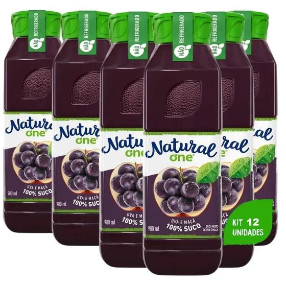 Imagem de Pack com 12 Suco Misto Natural One Uva e Maçã 300ml