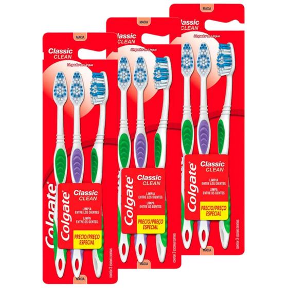 Imagem de Pack com 3 Kits Escova Dental Colgate Classic Clean com 3 unidades Promocional