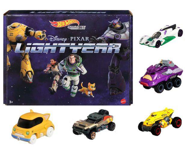 Imagem de Pack Com 5 Carrinhos Hot Wheels Buzz Lightyear O Filme - Disney Pixar - Mattel - HGP03