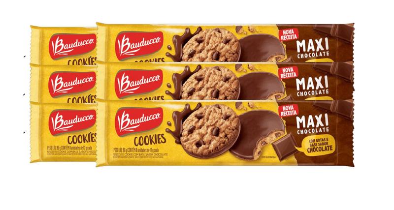 Imagem de Pack Com 6x Cookies c/ Gotas de Chocolate Bauducco Maxi 96g