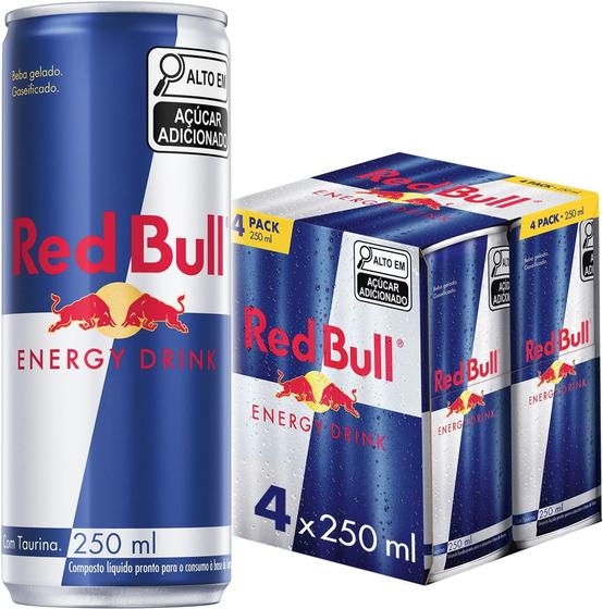 Imagem de Pack de 4 Latas Red Bull Energético, Energy Drink, 250ml