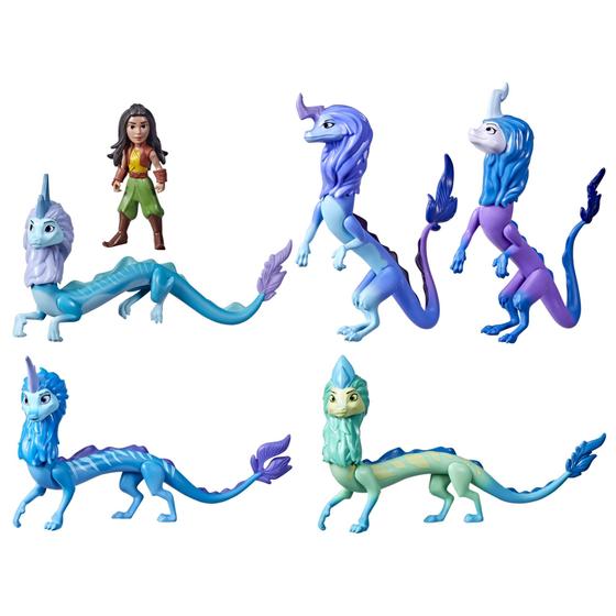 Imagem de Pack Família Raya e o Último Dragão - 5 Brinquedos de Dragão + Boneca Raya (3+)