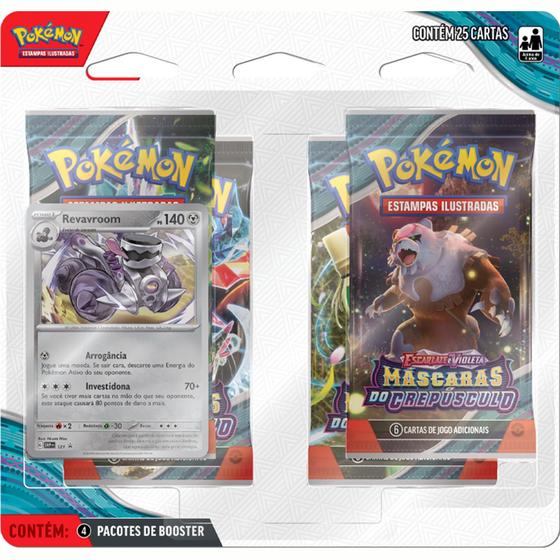 Imagem de Pack Quádruplo Pokémon - Revavroom - Máscaras do Crepúsculo  - Pokémon TCG