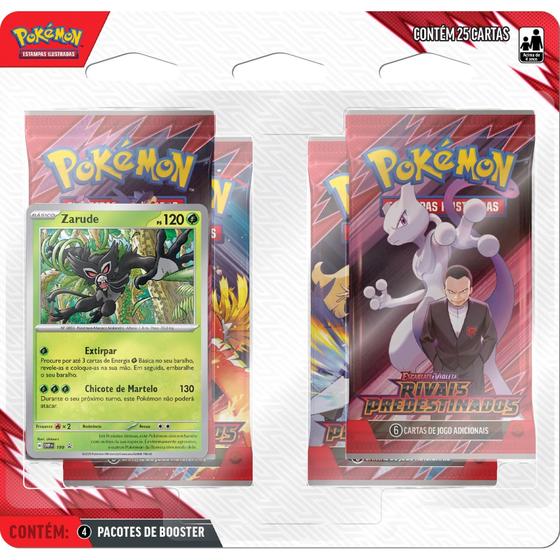 Imagem de Pack Quádruplo Pokémon - Zarude - Rivais Predestinados - Pokémon TCG