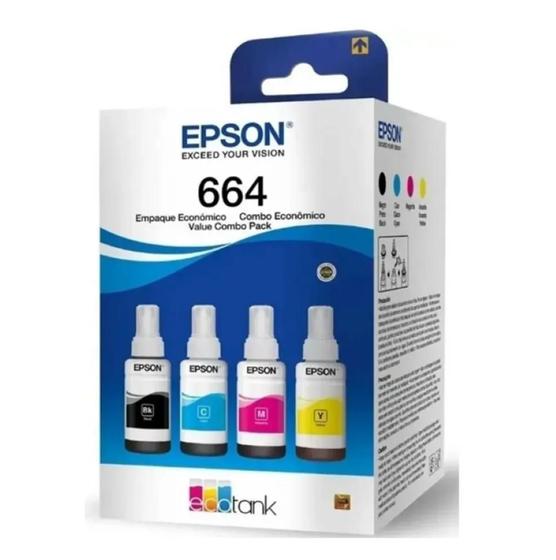 Imagem de PACK Tinta 664 EPS0N KIT COM 4 CORES Para L395 L380 L375 L220 L455