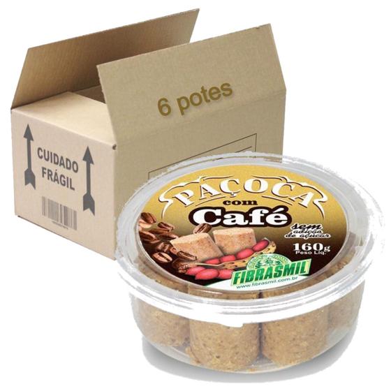 Imagem de Paçoca com Café sem Áçúcar FIBRASMIL 160g (6 potes)