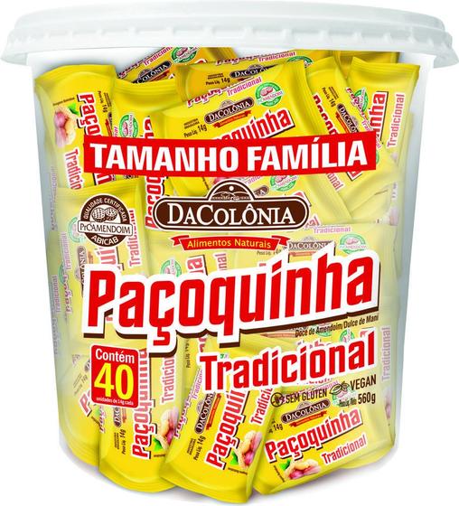Imagem de Paçoca Rolha Tradicional Pote Com 40 Unidades - 560G
