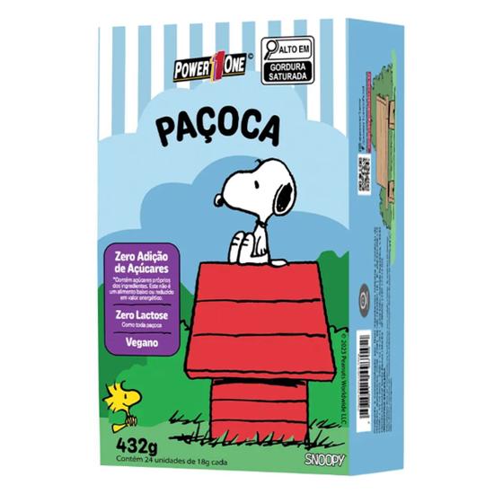 Imagem de Paçoca Rolha Vegano Snoopy 24 Unidades 18g Power1One