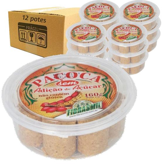 Imagem de Paçoca Sem Açúcar Fibrasmil 160G (12 Potes)