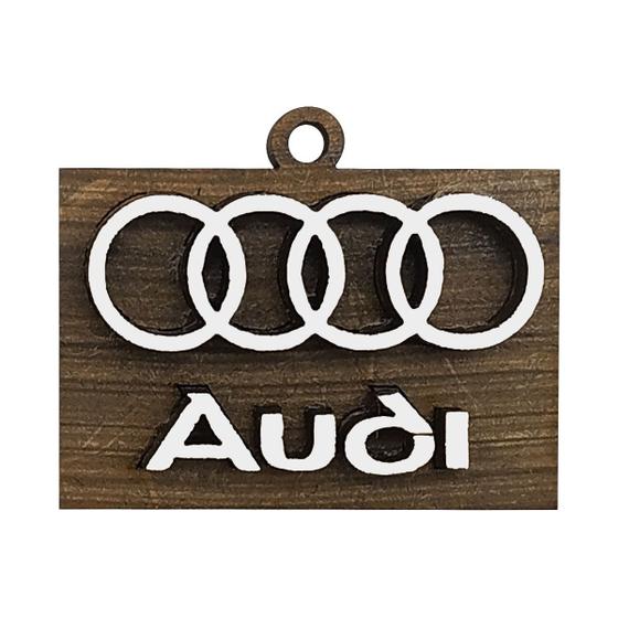 Imagem de Pacote 20 Chaveiro 3d Marca Audi 4cm Mdf Madeira Decorada