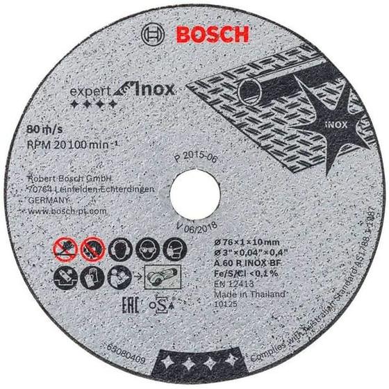 Imagem de Pacote 5 Discos Corte Expert For Inox 76x1x10 mm Reto 2608601520-000 Bosch