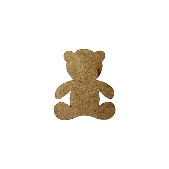 Imagem de Pacote 50 Aplique Urso Liso 3x2,5 Mdf Madeira Laser