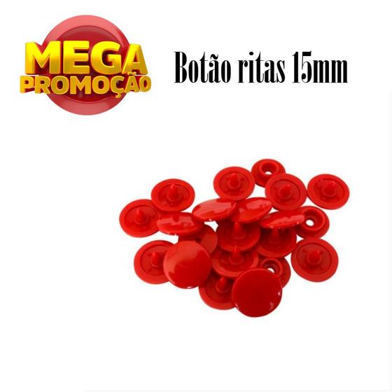 Imagem de Pacote 50 botões plastico ritas vermelho 15mm