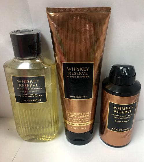 Imagem de Pacote Bath & Body Works Whiskey Reserve 3 em 1 para homens