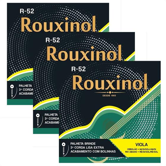 Imagem de Pacote Com 03 Cordas De Aço Rouxinol Para Viola Rio Abaixo