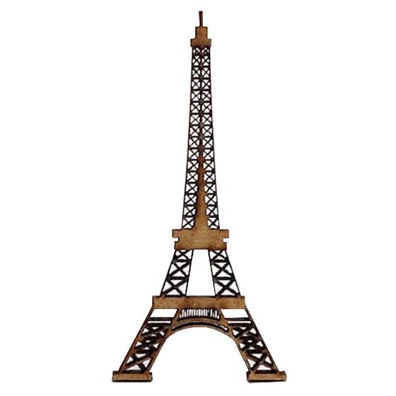 Imagem de Pacote com 10 Aplique Decorativo Torre Eiffel 6cm Mdf Madeira