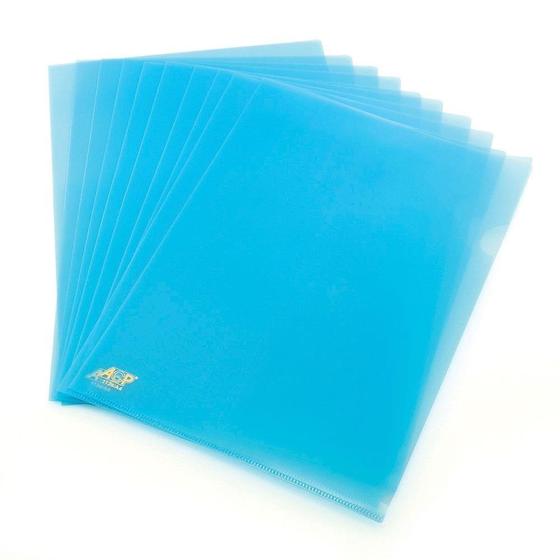 Imagem de Pacote com 10 Pastas em L Transparente A4 Modelo 1134 ACP Ideal para Armazenar e Transportar Trabalhos