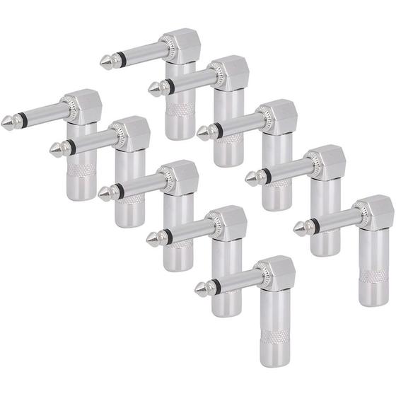 Imagem de Pacote Com 10 PLUG P10 MONO 90 Graus Modelo Profissional