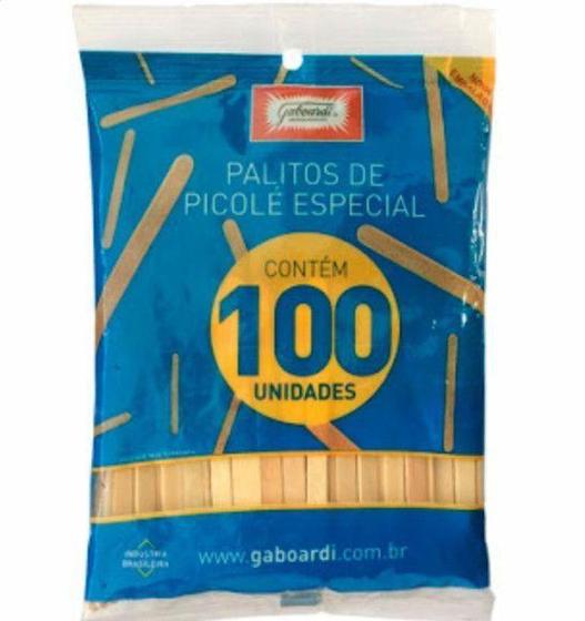 Imagem de Pacote com 100 palitos de picolé - Gaboardi