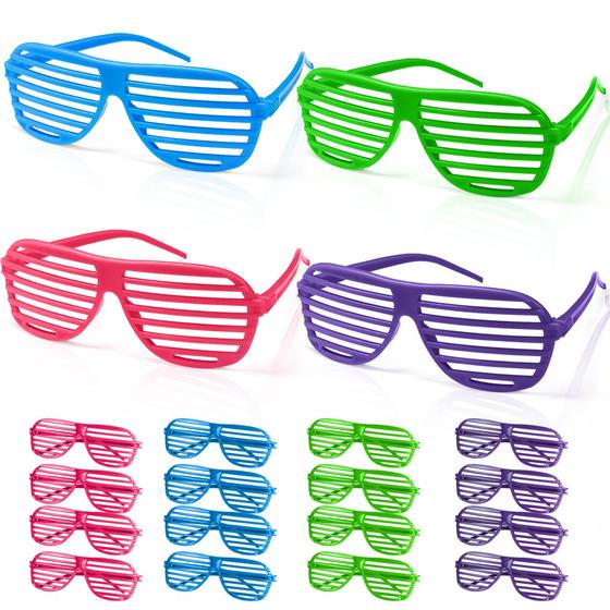 Imagem de Pacote com 12 óculos Shutter Glasses Novelty Place para crianças e adultos