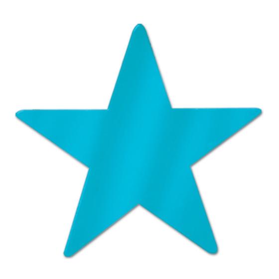 Imagem de Pacote com 12 recortes Beistle Turquoise Metallic Star