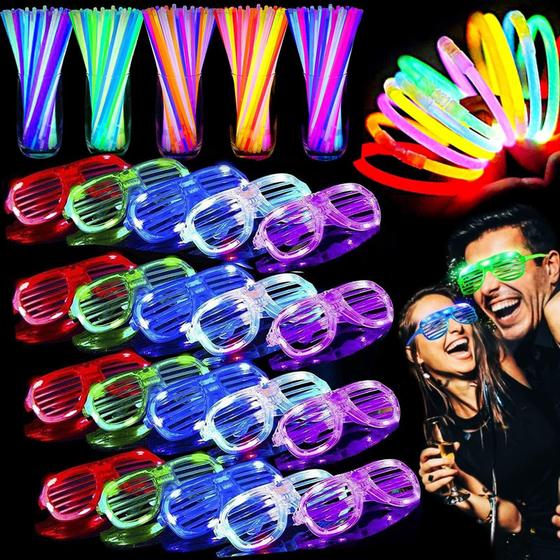Imagem de Pacote com 125 Glow Sticks TURNMEON - Colares, Pulseiras e Óculos