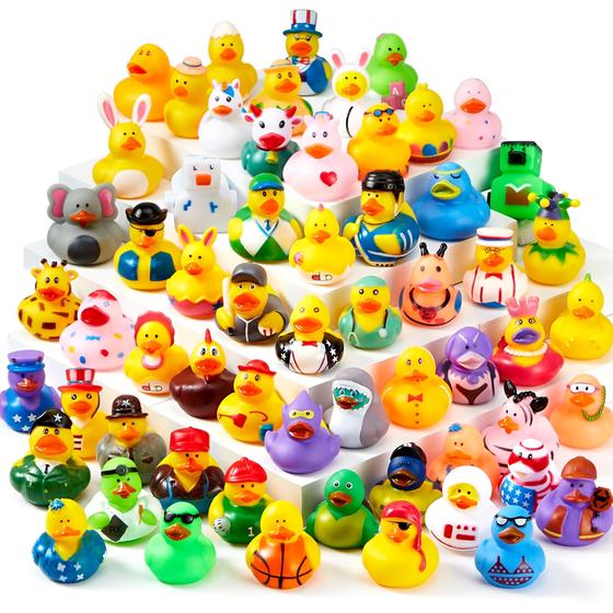 Imagem de Pacote com 15 sortimento aleatório Rubber Ducks JOYIN com bolsa de transporte