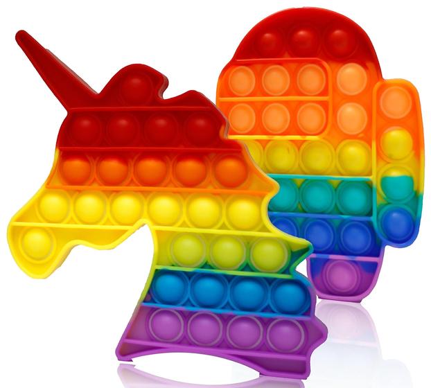 Imagem de Pacote com 2 Bonecos Rainbow Fidget Toy Bakshee - Push Pop Bubble