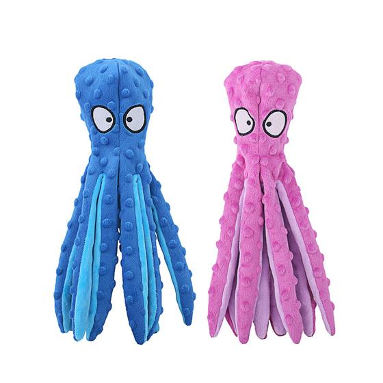 Imagem de Pacote com 2 brinquedos Squeaky Dog Toys HGB Octopus No Stuffing Crinkle Plush