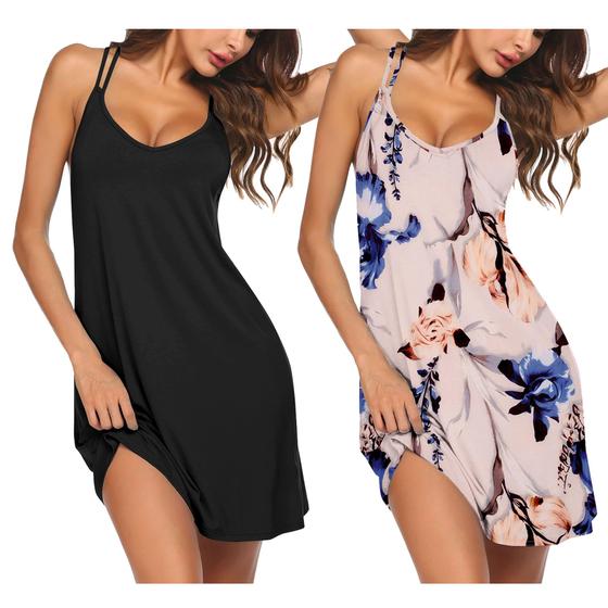 Imagem de Pacote com 2 camisolas Ekouaer Spaghetti Spaghetti Strap para mulheres