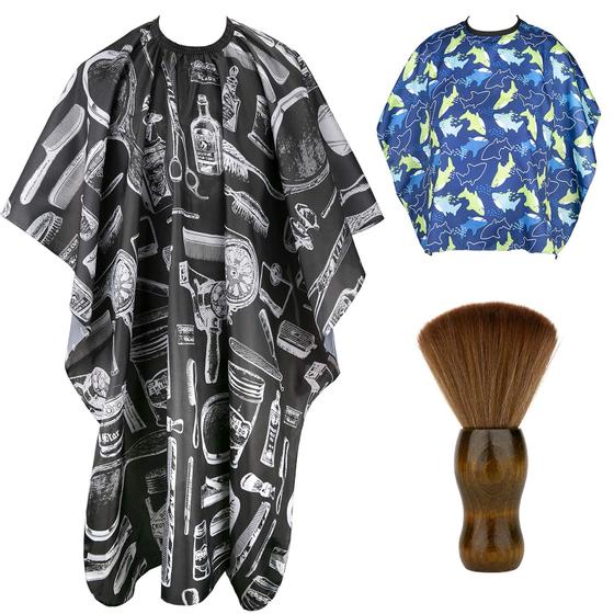 Imagem de Pacote com 2 capas de barbeiro Himart Hair Cutting com escova de pescoço