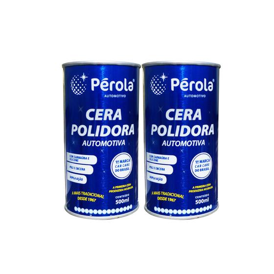 Imagem de Pacote com 2 Ceras Perola De Polir Com Furadeira C/carnauba - 500ml