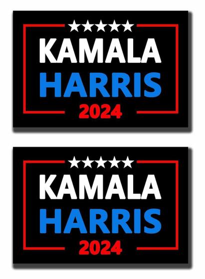 Imagem de Pacote com 2 unidades Car Magnet, campanha presidencial de Kamala Harris 2024