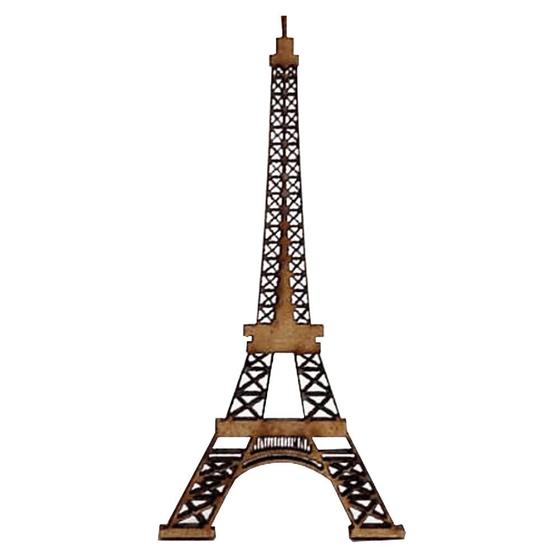 Imagem de Pacote com 30 Aplique Decorativo Torre Eiffel 6cm Mdf Madeira