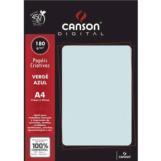 Imagem de Pacote Com 50 Folhas Verge Azul 180g Canson