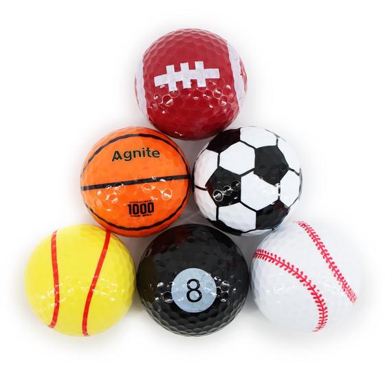 Imagem de Pacote com 6 bolas de golfe engraçadas Golfupp com basquete,