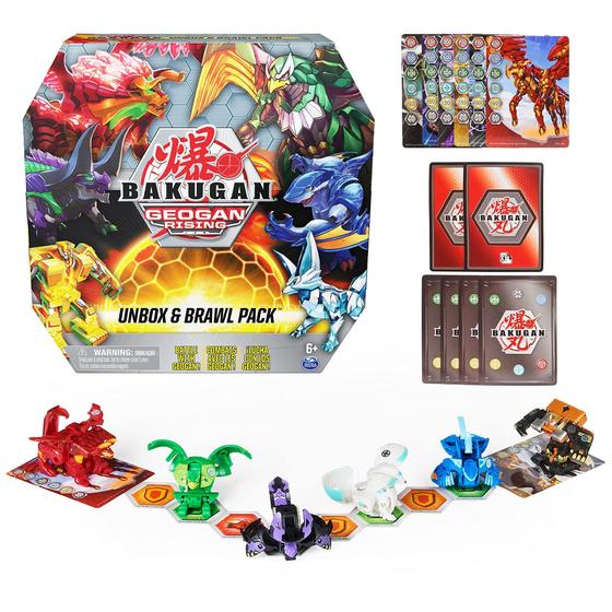 Imagem de Pacote com 6 Toy Bakugan Unbox and Brawl com 4 Bakugan e 2 Geogan