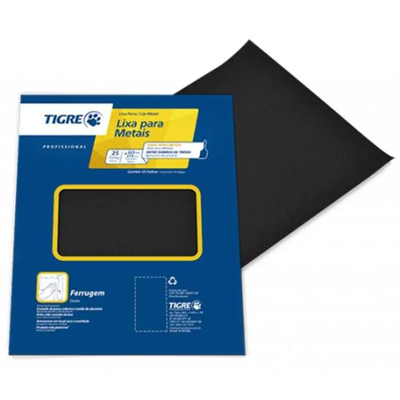 Imagem de Pacote com Lixa Ferro 22,5X27,5cm Nº 150 -Tigre 25 un 