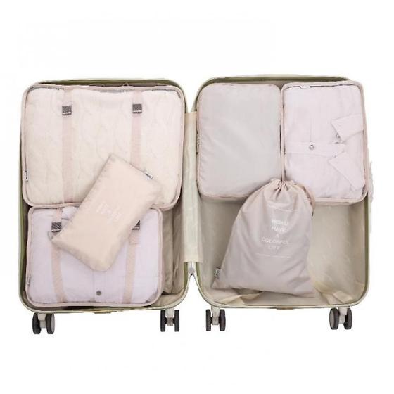 Imagem de Pacote: Conjunto de sacos de armazenamento: Wokex Waterproof Travel, 6 unidades, bege