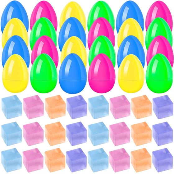 Imagem de Pacote de 24 ovos de Páscoa com brinquedos Taba Squeeze Cube para crianças