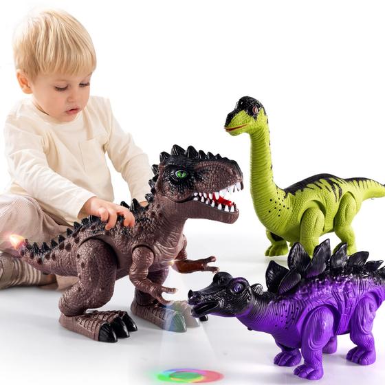 Imagem de Pacote de 3 brinquedos de dinossauro TEMI Electric Walking p