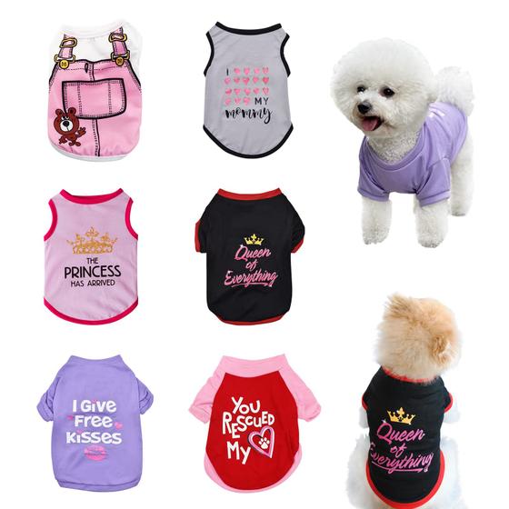 Imagem de Pacote de 6 roupas para cães KATOLK para cães pequenos, menino e menina