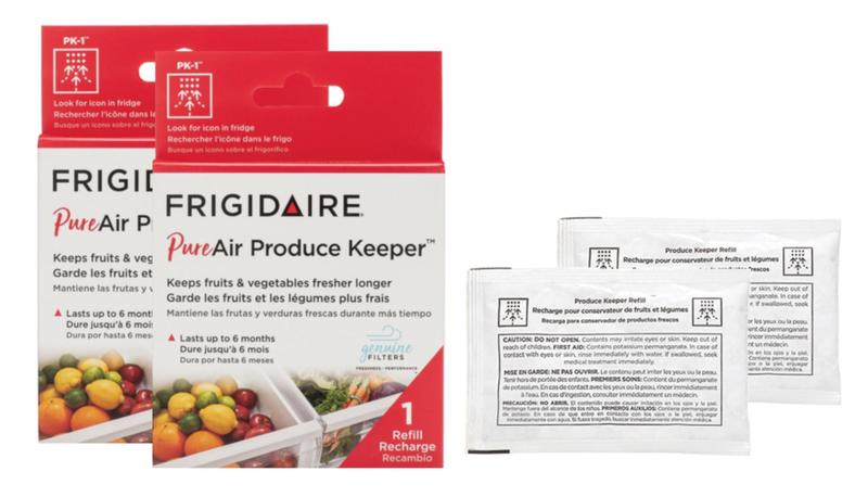 Imagem de Pacote de ar puro Produce Keeper Frigidaire FRPAPKRF2PK com 2 unidades brancas