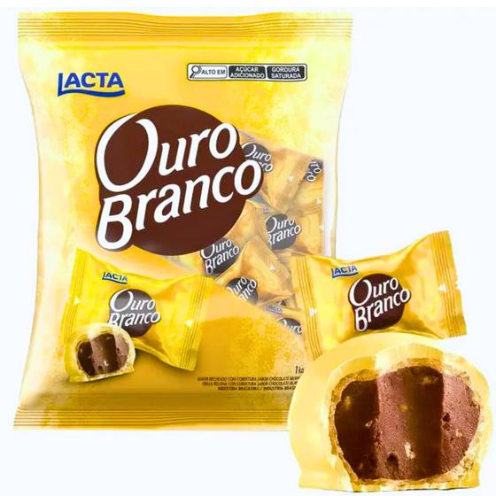 Menor preço em Pacote de Bombom Chocolate Ouro Branco 1kg - Lacta