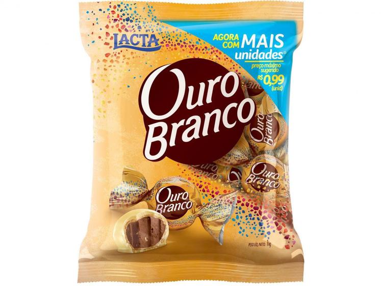 Imagem de Pacote de Bombom Chocolate Ouro Branco 1kg - Lacta