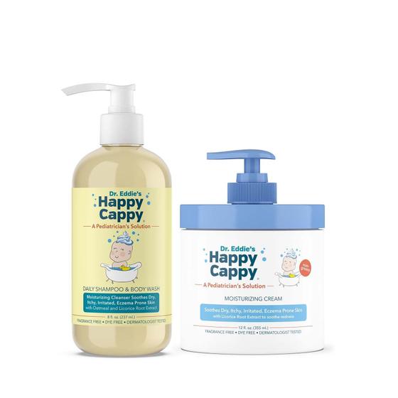 Imagem de Pacote de cuidados com a pele, shampoo e sabonete líquido para bebês Happy Cappy