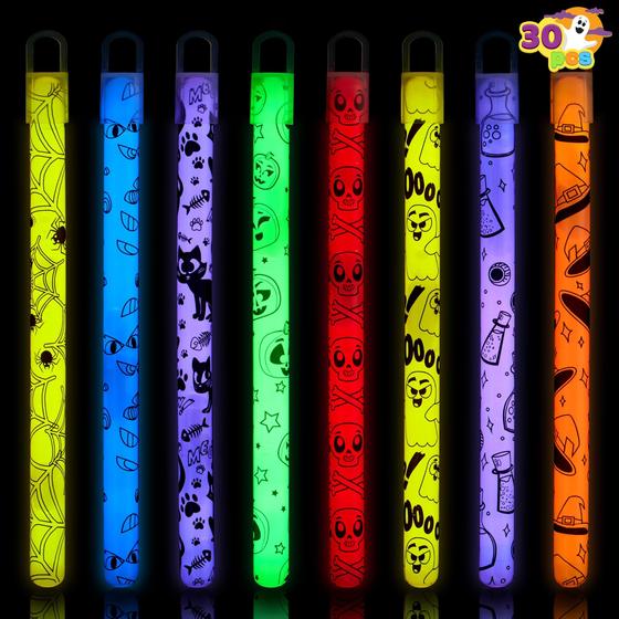 Imagem de Pacote de festa de Halloween Glow Sticks JOYIN, 30 peças de varinhas penduradas