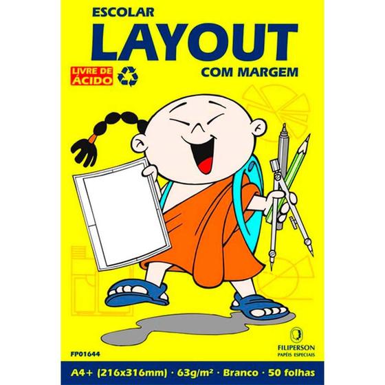 Imagem de Pacote de Folhas A4 Layout com Margem Branco 50 folhas 1644 Feliperson